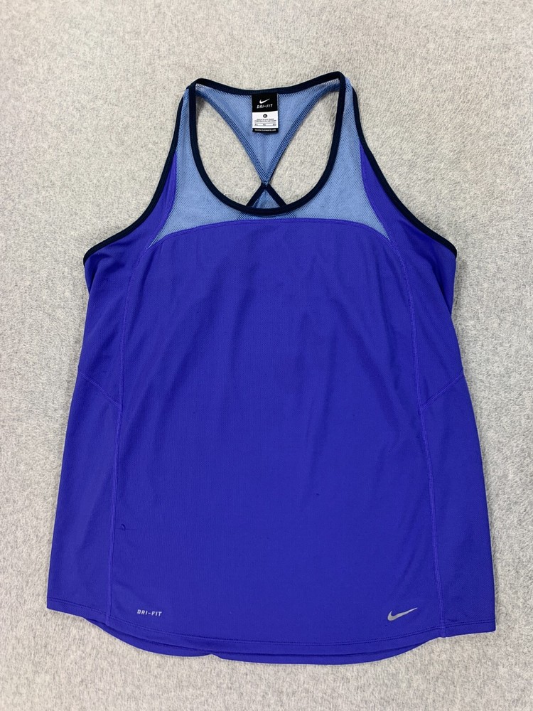 Nike Dri Fit Light Weight Running Training Tank Top (Women's XL) Blue