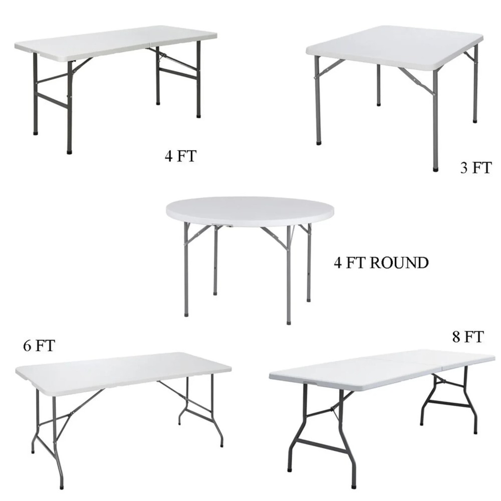 US Folding Table Plastic Portable Dining Picnic Camping Table In/Outdoor