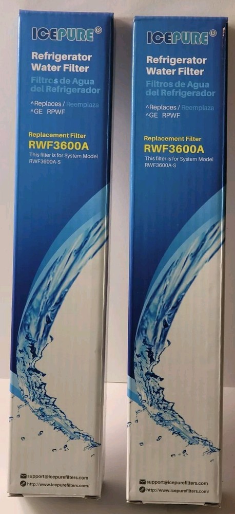 Pack of 2 Icepure RWF3600A Refrigerator Water Filters for GE RPWF Models