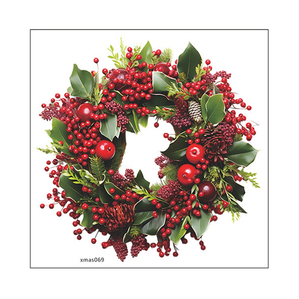 2x Christmas Wreath Wall Stickers Window Glass Door Sticker Decals for 2024 New