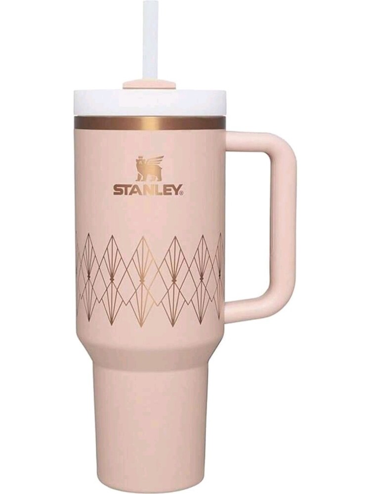 Stanley Deco Collection Glossy Blush The Flowstate Quencher H2.0 40oz Tumbler