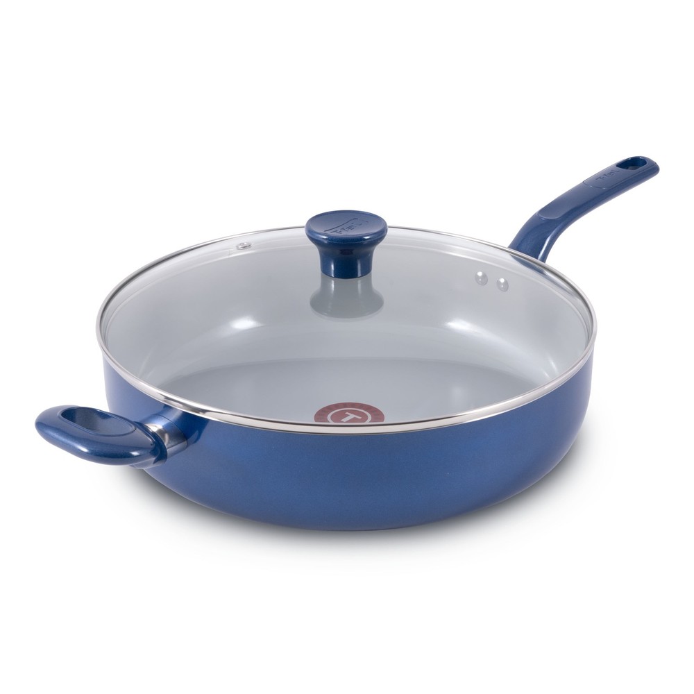 T-fal 5 Quart Jumbo Cooker with Ceramic Non-Stick Easy Care Lid in Blue