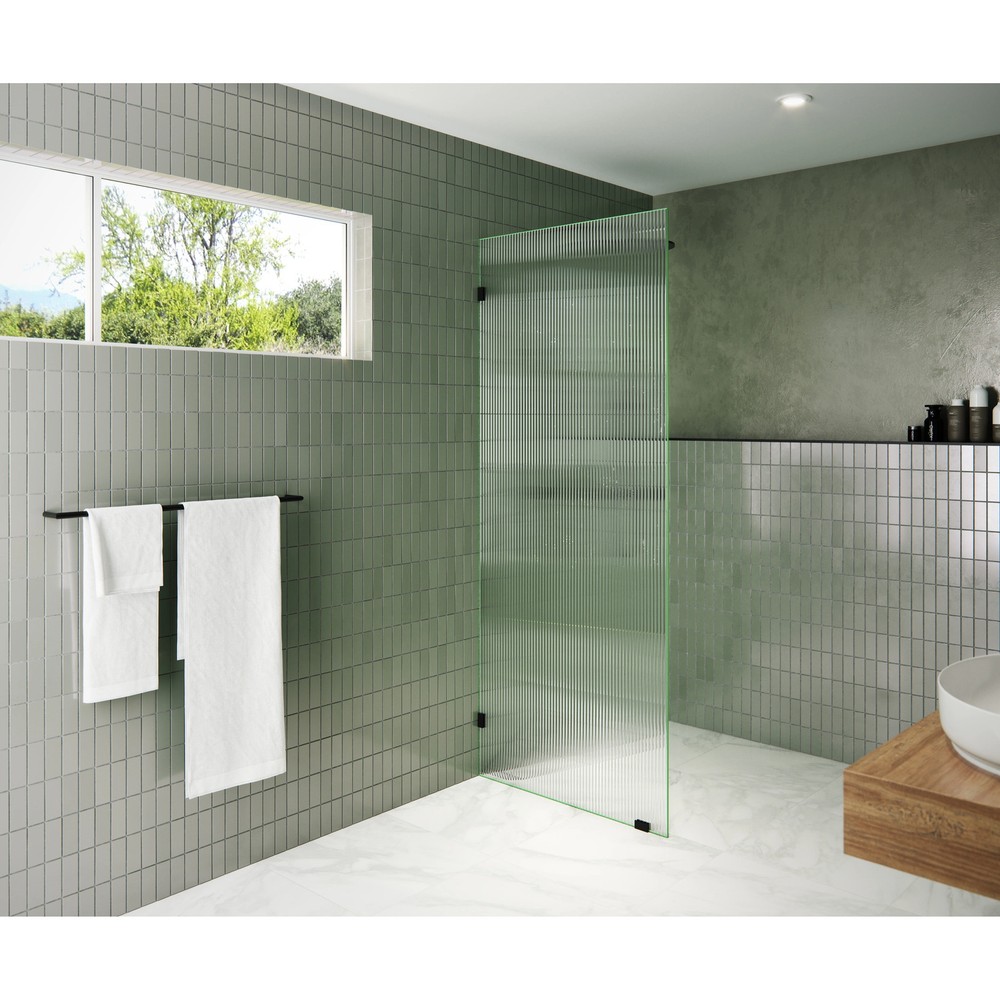 32 Inch Frameless Matte Black Shower Door 78 Inch Height Single Panel