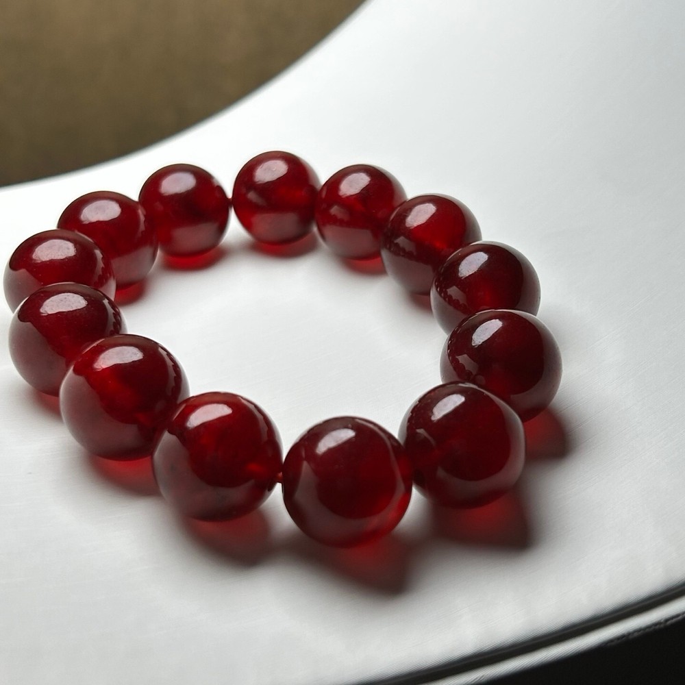 Real Natural Burmese Ice Red Beads Jade jadeite Bracelets bangle  18MM