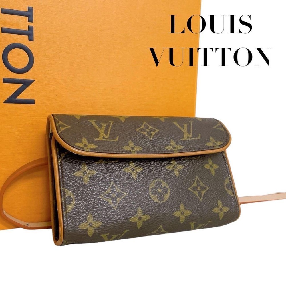 Louis Vuitton Florentine Monogram Waist Pouch Crossbody Brown Authentic