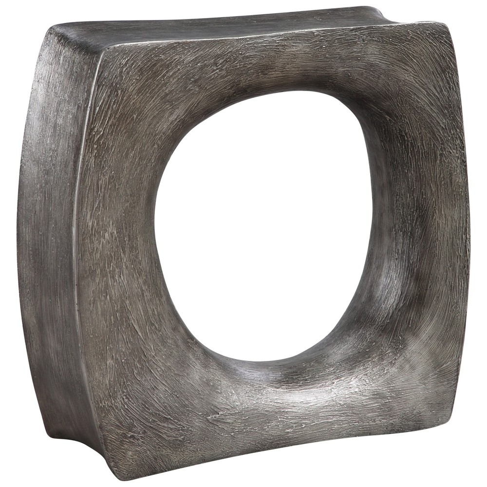 Uttermost Valira 24 Inch Silver Resin Side Table 24940