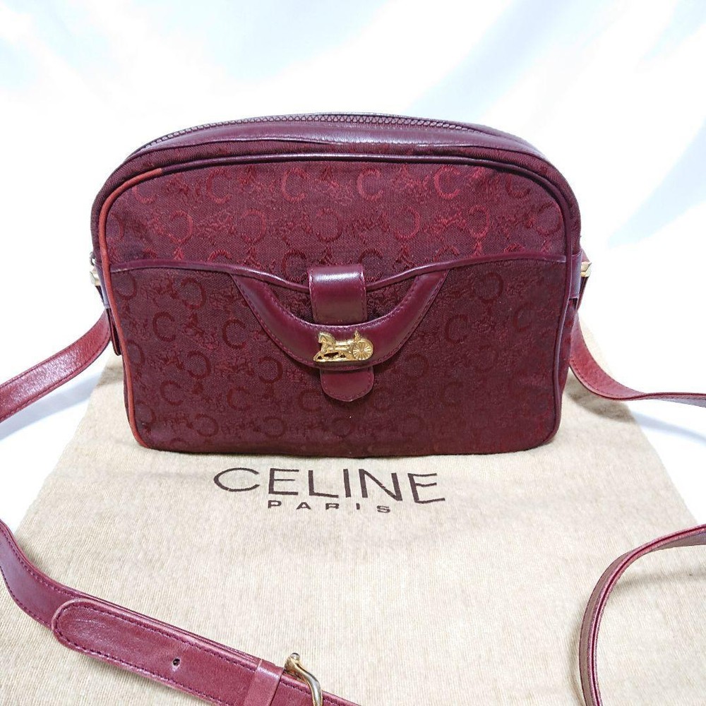Celine Carriage Metal C Logo Shoulder Bag Crossbody Purse  