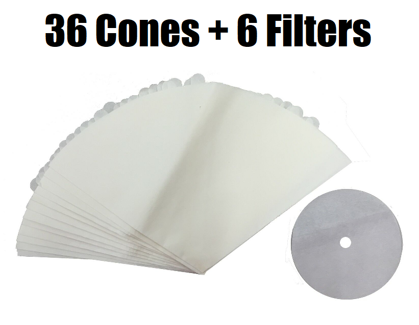 36 Cones and 6 Filters for Filter Queen Majestic Vacuum Bags