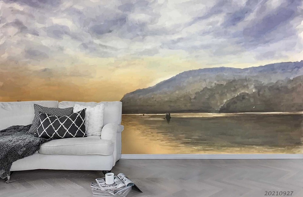 3D Sky Mountains Lake Nature Scenery Wall Murals Wallpaper Murals Wall Sticker
