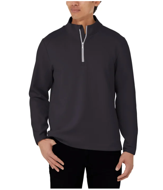 Kirkland Signature Men's Half Zip Long Sleeve Sweater Black size L