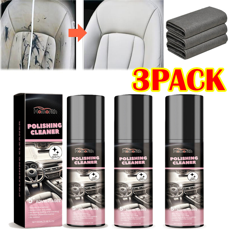 3PCS Polishing Cleaner Car Interior, Car Interior Detailer and Cleaner-US