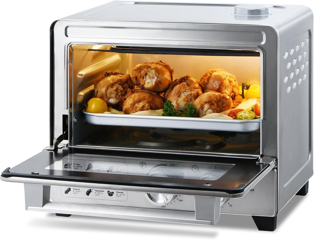 6-in-1 Stainless Steel Air Fryer Toaster Oven Combo 12.7 QT Capacity