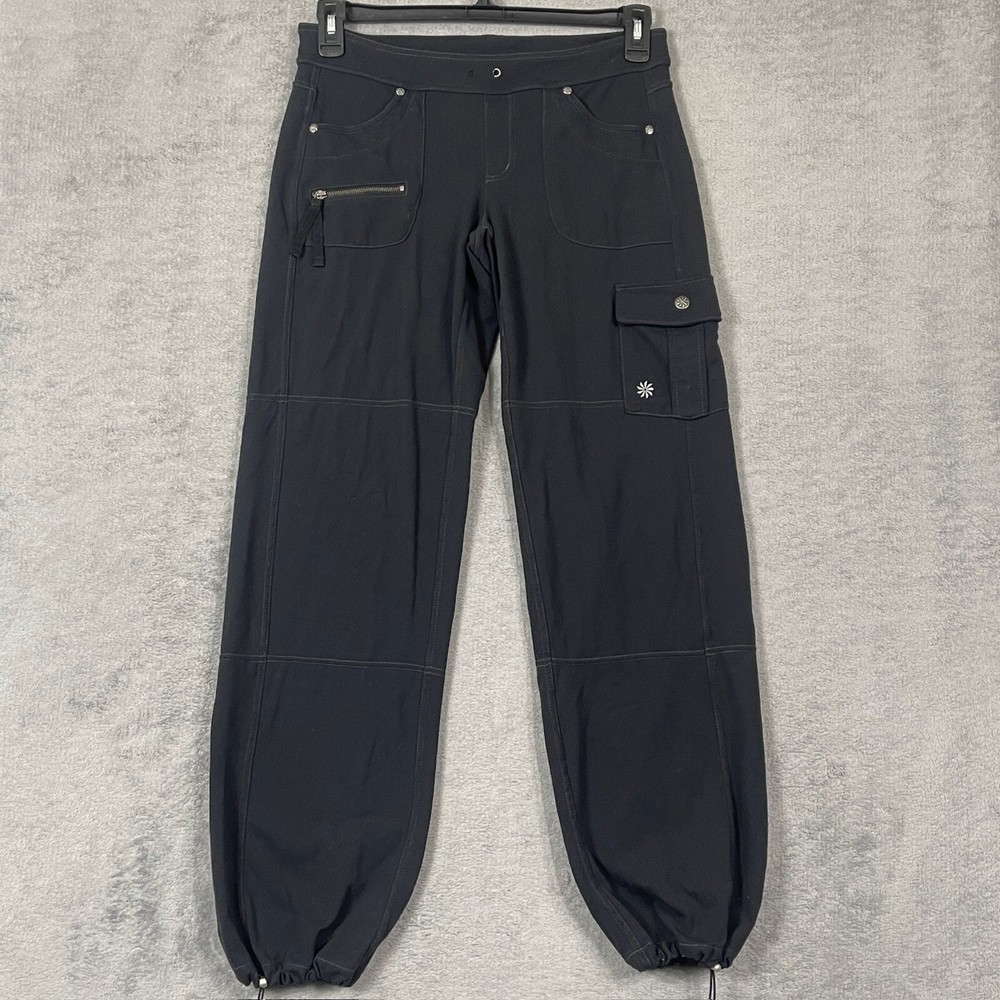 Athleta Cargo Pants Womens Size S Black Parachute Casual Utility Small 30x30