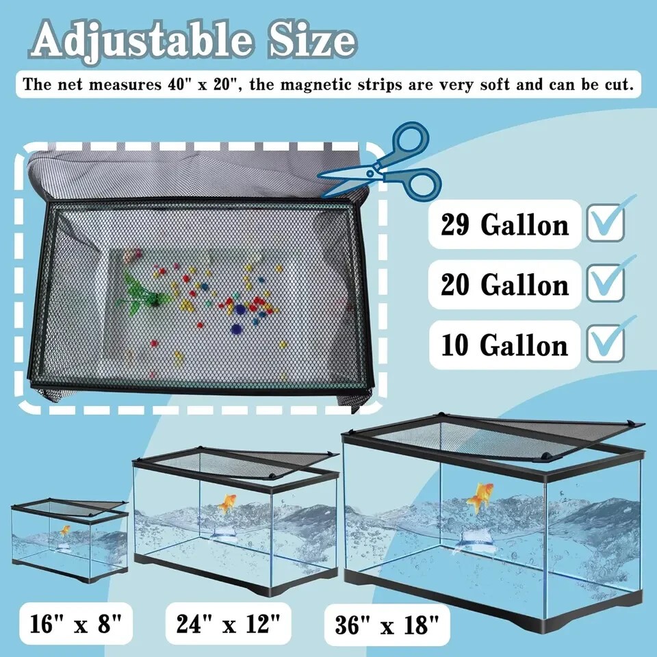 DIY Aquarium Lid with Air Netting to Stop Fish Jumping