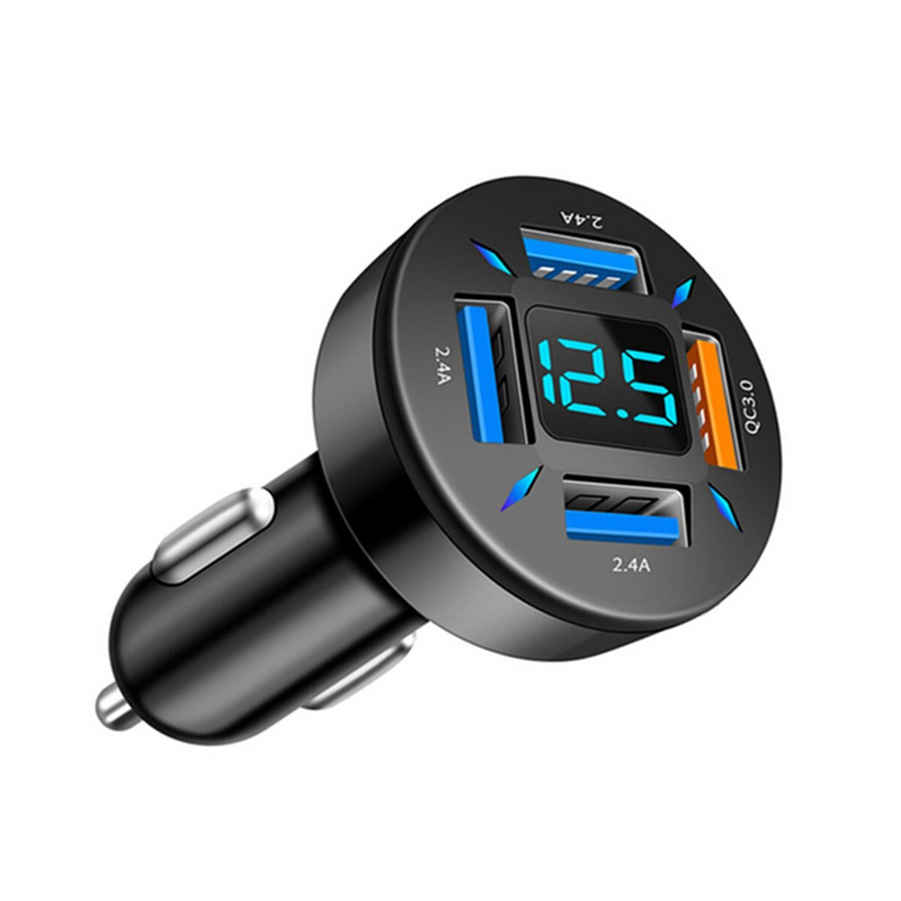 12-24V 4-Port USB Fast Car Charger Cigarette Lighter Adapter