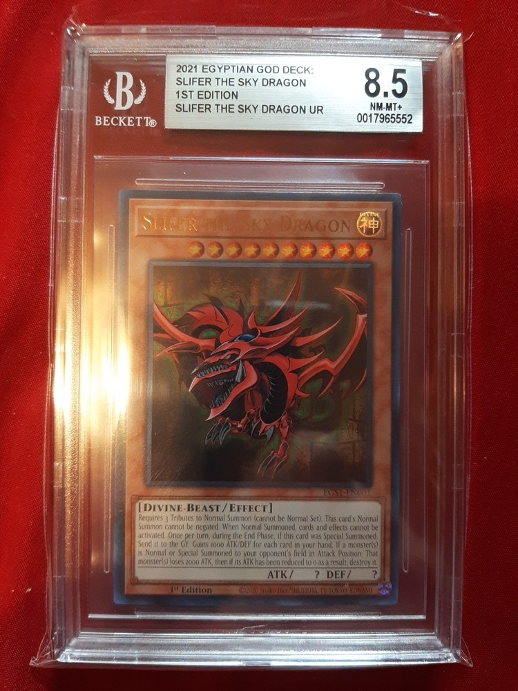 2021 Slifer The Sky Dragon EGS1-EN001 UR 1st Edition PSA 8.5 Egyptian God Deck