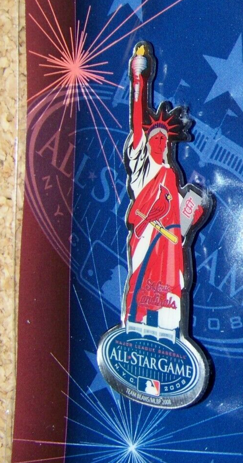2008 AS All-Star St. Louis Cardinals Statues on Parade Statue of Liberty MLB pin