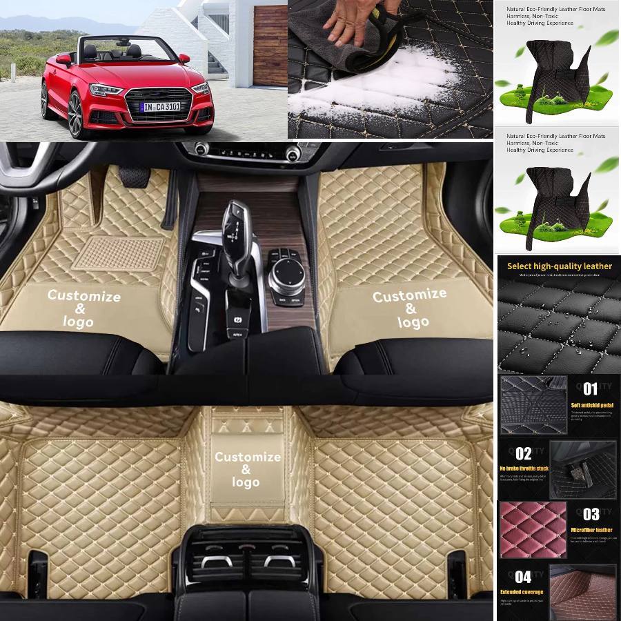 Audi A3 Convertible Leather Waterproof Anti-Slip Floor Mats Liner