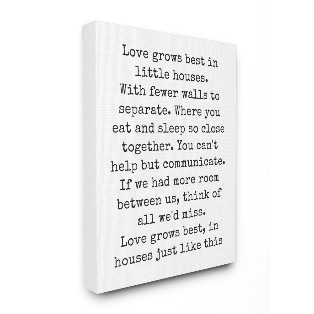Stupell Love Grows Best in Little Houses Stretched Canvas