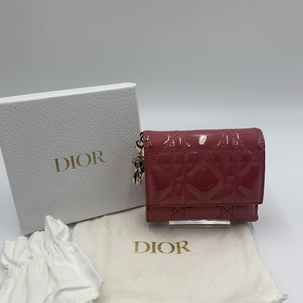 Dior Lotus Wallet Tri-Fold Compact Box with Storage Bag
