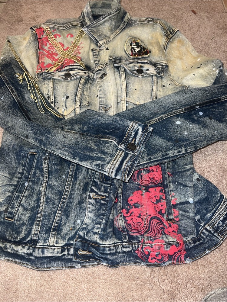 deKryptic X Popeye Samurai AR Distressed Denim Jacket XXXL