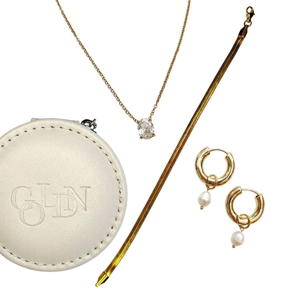 Goldn 3 Piece Jewelry Set for Women, Real Gold Plated Luxury Gifting Minimalist