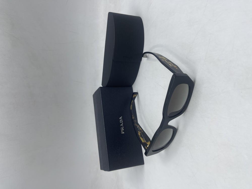 Prada Women's Rectangle Sunglasses Gradient Black / Tortoise / Grey