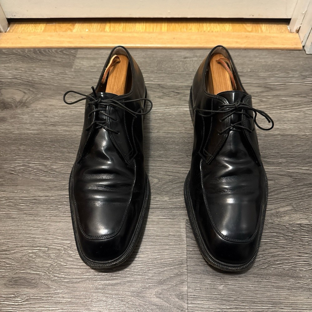 Salvatore Ferragamo Dress Shoes Mens 11 D Leather Oxford Lace Up Low Top Black