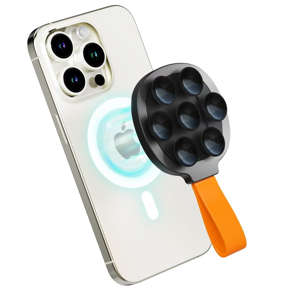 Magnetic Suction Cup Phone Mount with Ultra-Comfort Silicone Grip Holder