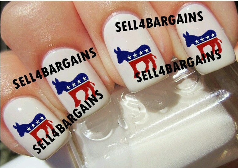 SALE》Vote in Election Democrat Voting Democratic Donkey 🫏 Logo》Nail Art Decals