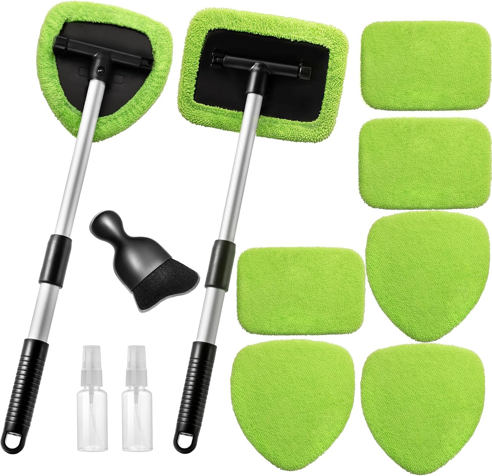 11Pcs Car Windshield Cleaning Kit with 6 Reusable Tools for Sparkling Windows