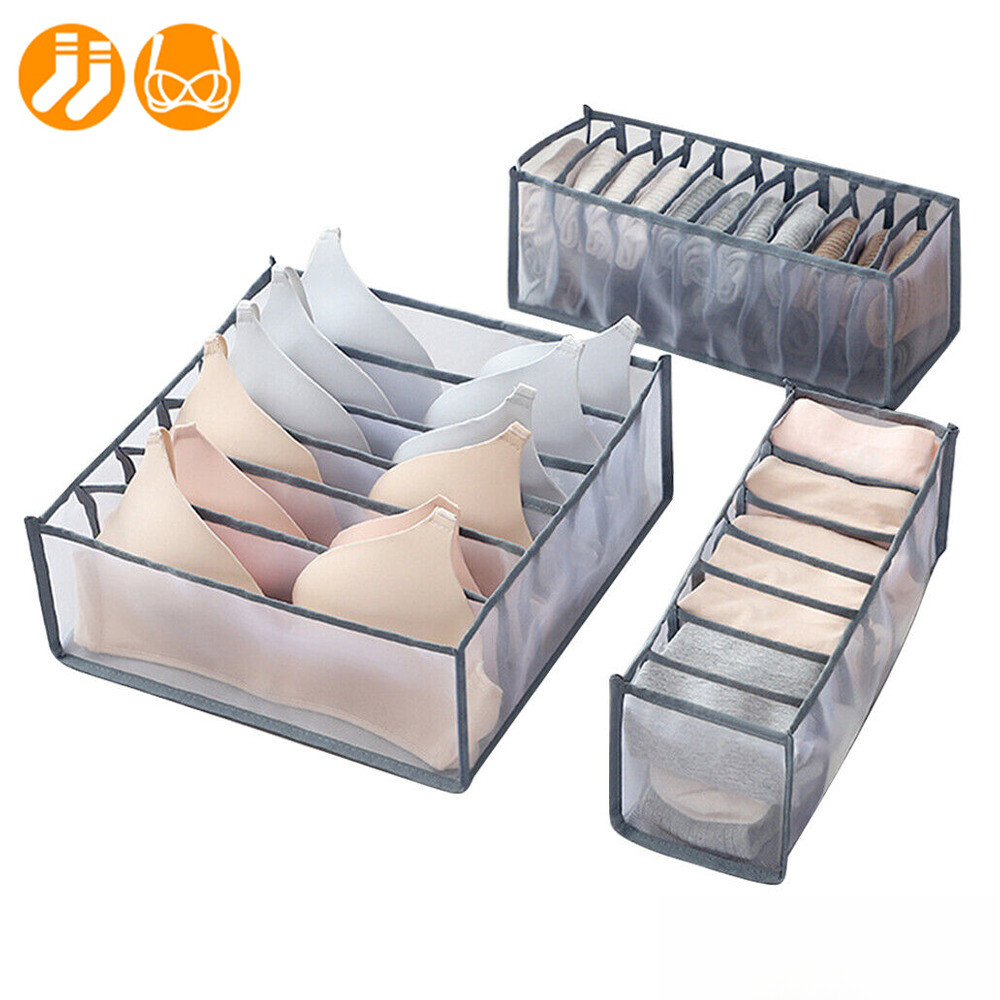 Foldable Drawer Organizer for Underwear Bras Socks Closet Storage Box
