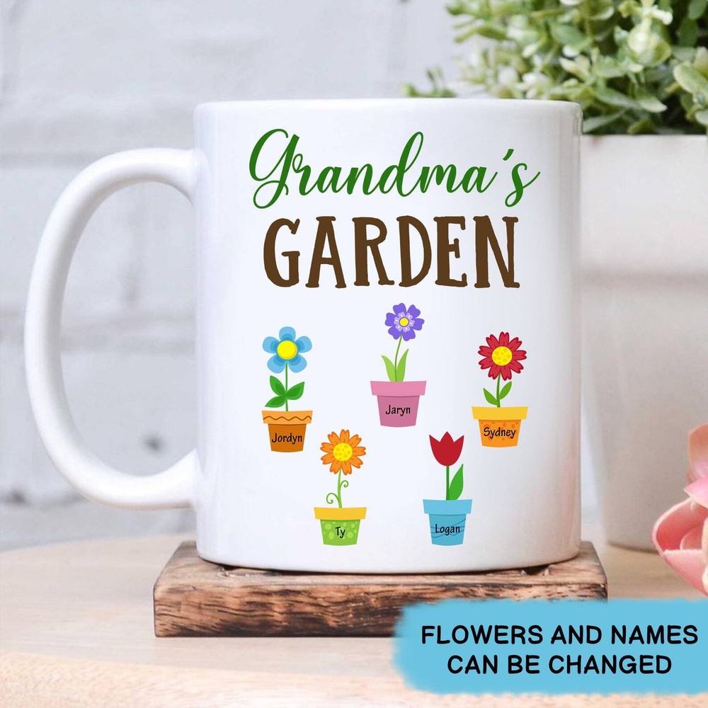 Flower Personalized Mug For Grandma Custom Grandma Mug Personalized Gifts For