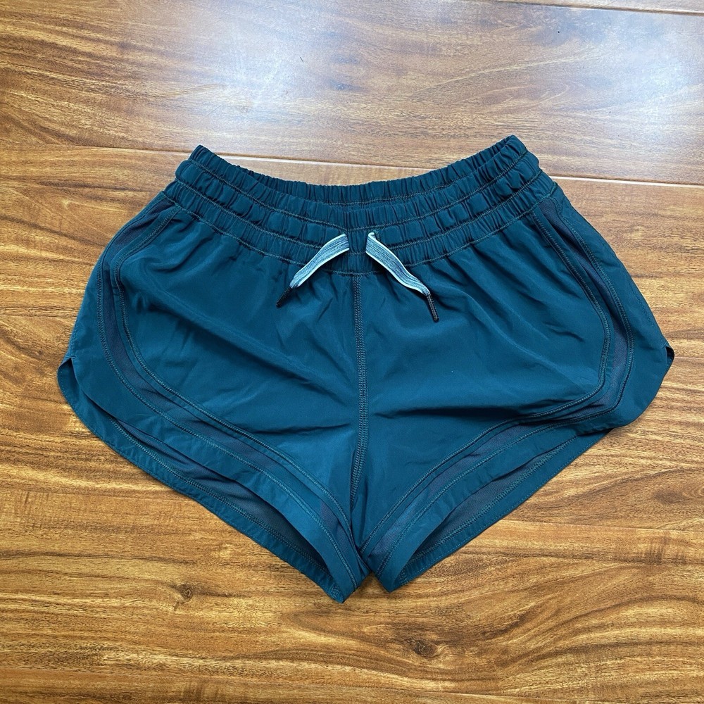 Lululemon Women's Deep Green Make A Move Shorts Size 6 Running Activewear EUC