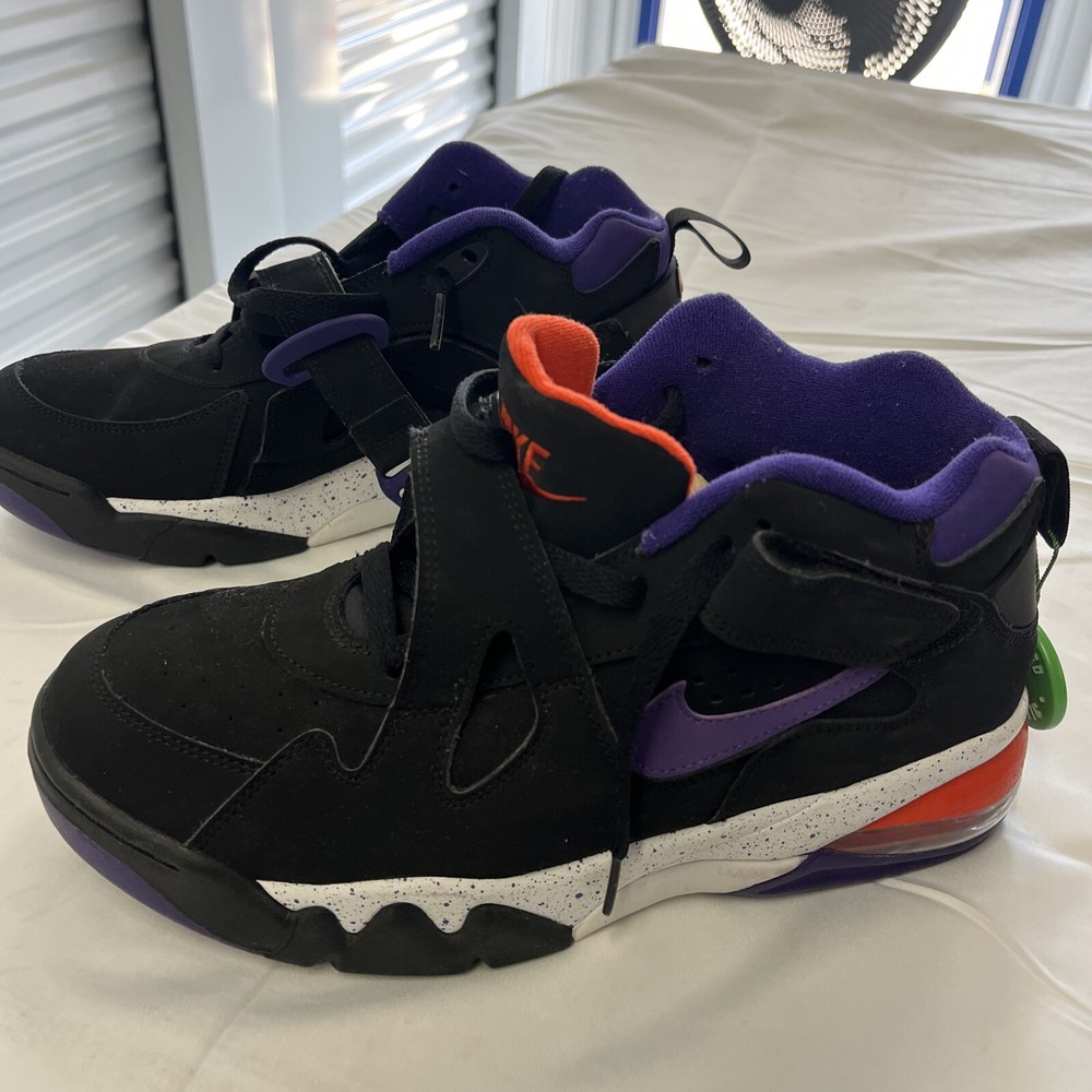 Mens Nike Air Force Max CB Suns Away Charles Barkley Black Purple Orange Sz 9