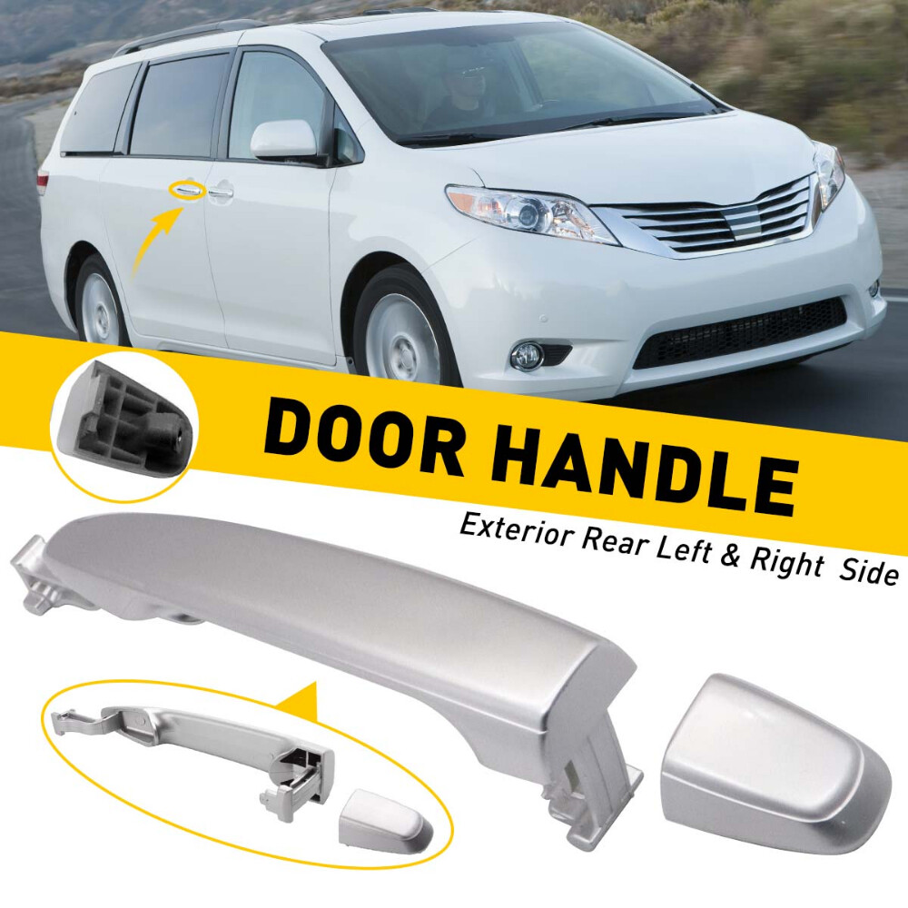 For 04-10 Toyota Sienna Exterior Sliding Door Handle Left Or Right Rear Silver