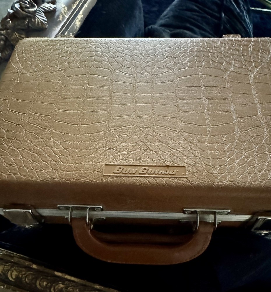 Vintage Sun Guard Brown Hard-Shell Revolver Case 14x9x4 No Key