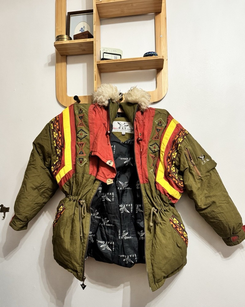 Triple Fat Goose VTG Womens Small Green Hooded Down Insulated Puffer Jacket