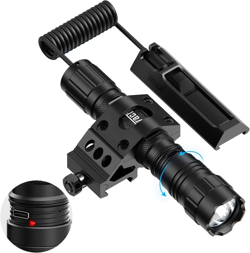Feyachi 1500 Lumen LED Tactical Flashlight IPX7 Rating Rechargeable 4 Modes