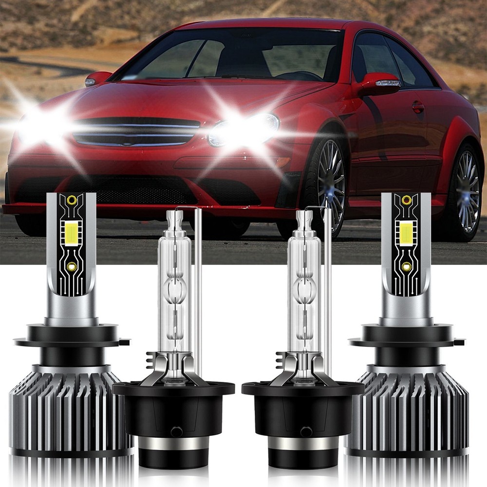 For Mercedes-Benz CLK63 AMG 2008-2009 H7 D2S LED HID Headlight 6500K Bulbs Kit