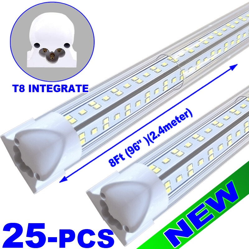 25/PACK 8 Foot LED Shop Lights 144W Fixture 8Ft LED Tube Light 8' Garage Light