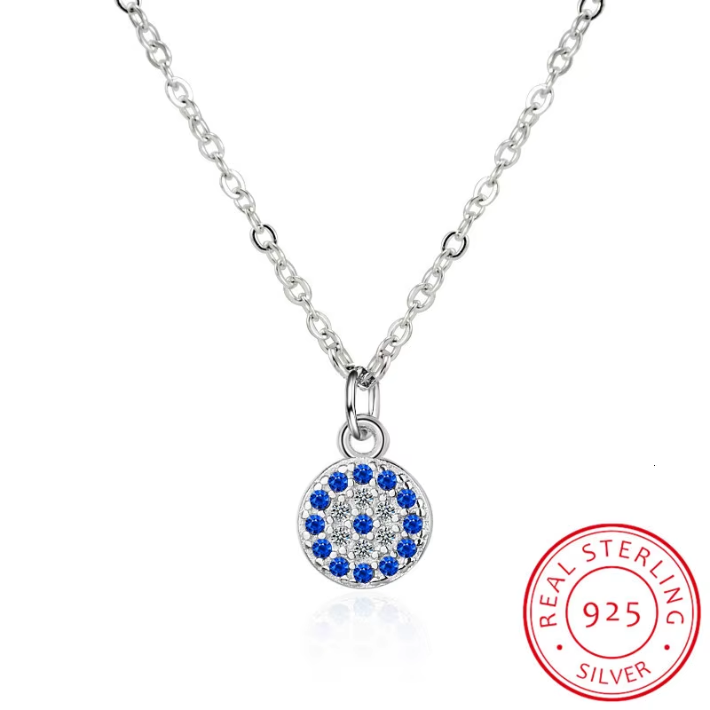 Free Shipping 925 Sterling Silver Eyes of Evil Necklaces Pendants Women Necklace