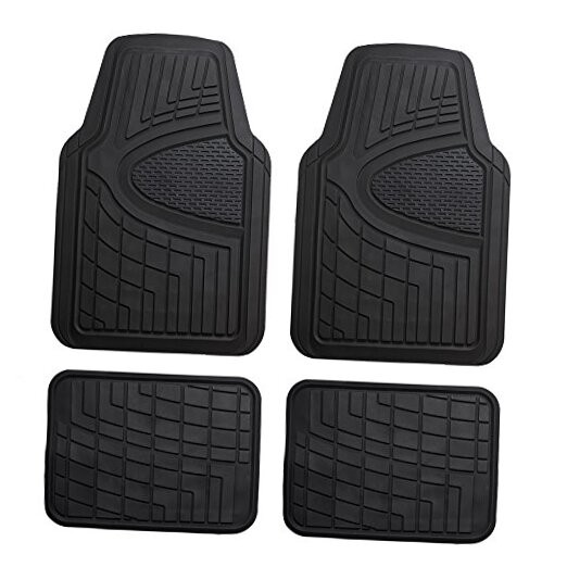 F11311BLACK Rubber Floor Mat(Heavy Duty Tall Channel, Full Set Trim to Black