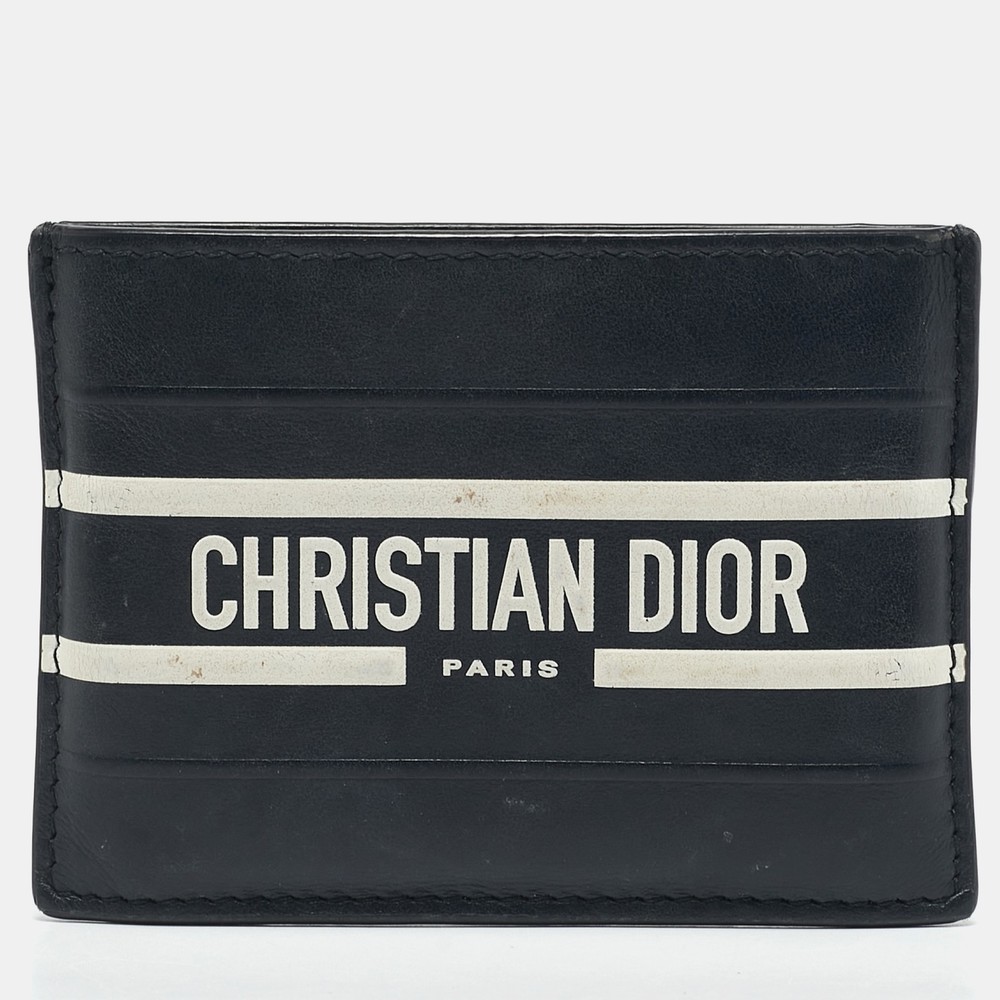Dior Navy Blue Leather Voyageur Card Holder
