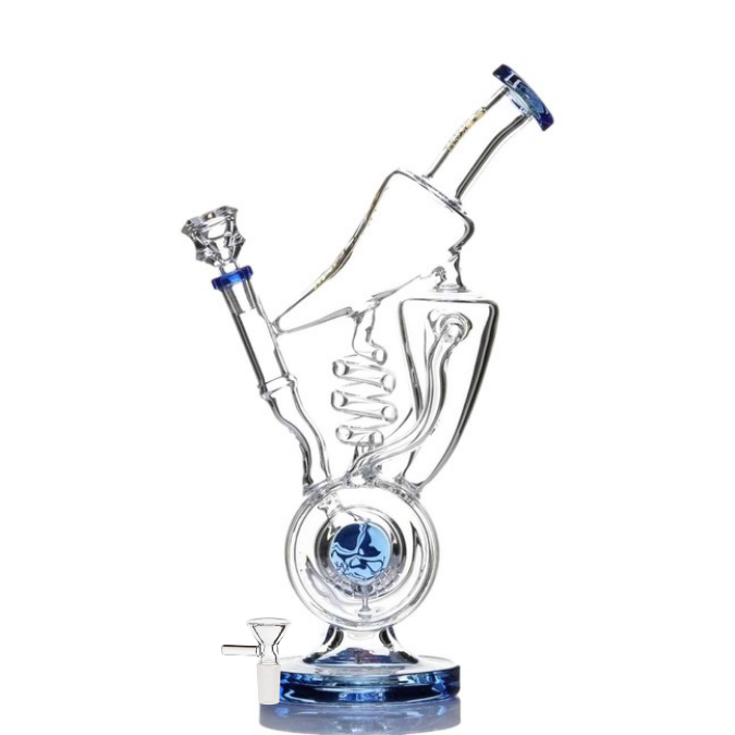 14 Inch Lookah Glass Horn Chamber Recycler Water Pipe for Smooth Hits