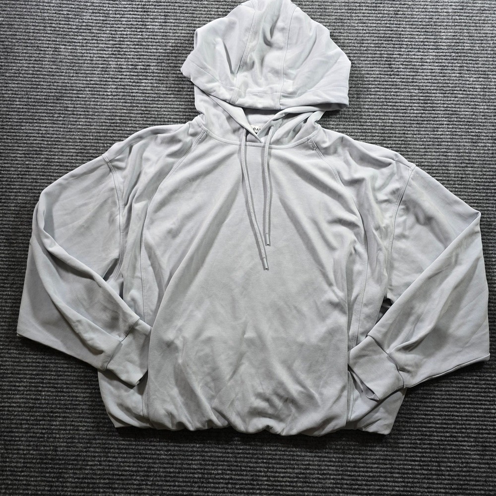 Athleta Hoodie Women's L Gray Seasoft Bubble Hem Pullover