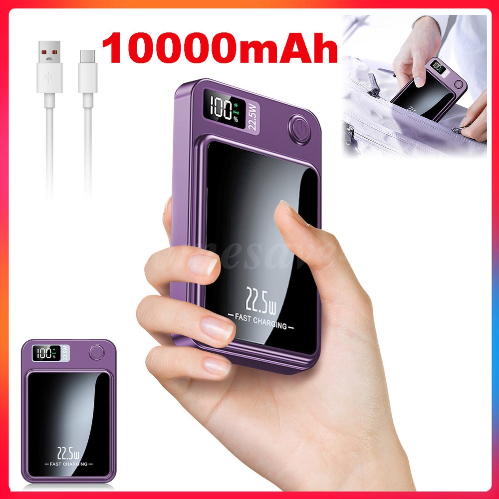 Power Bank 10000mAh 23W Portable Charger External Battery Backup For Cell Phone