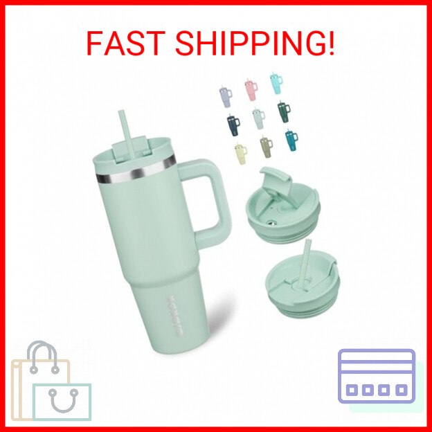 BJPKPK Insulated Tumblers With Handle And Straw 30 oz Stainless Steel Tumbler Cu