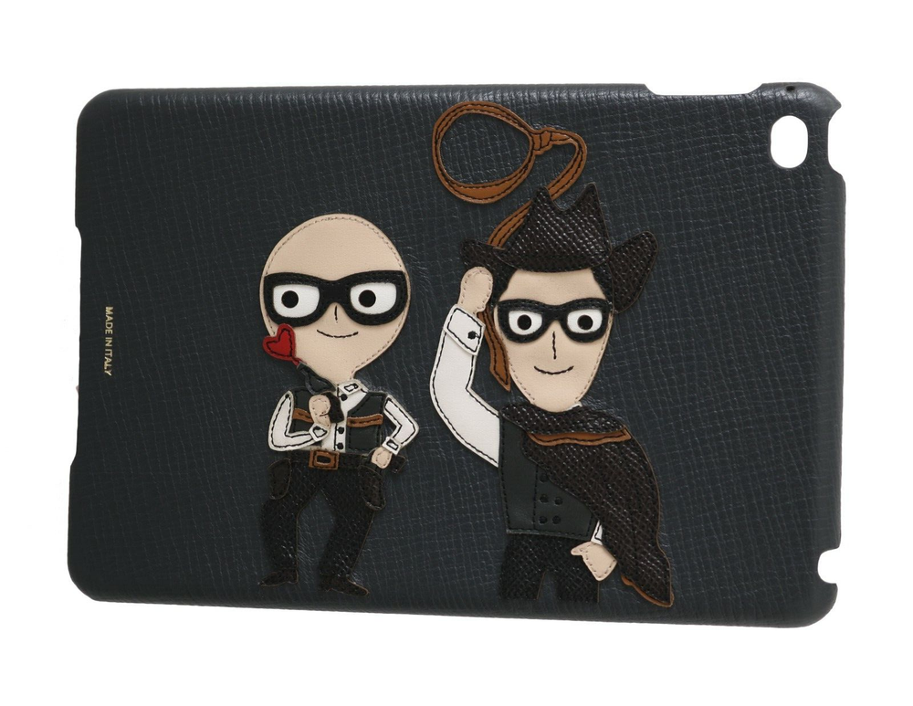 DOLCE & GABBANA Leather Cowboy Patch iPad mini Case Designer Luxury