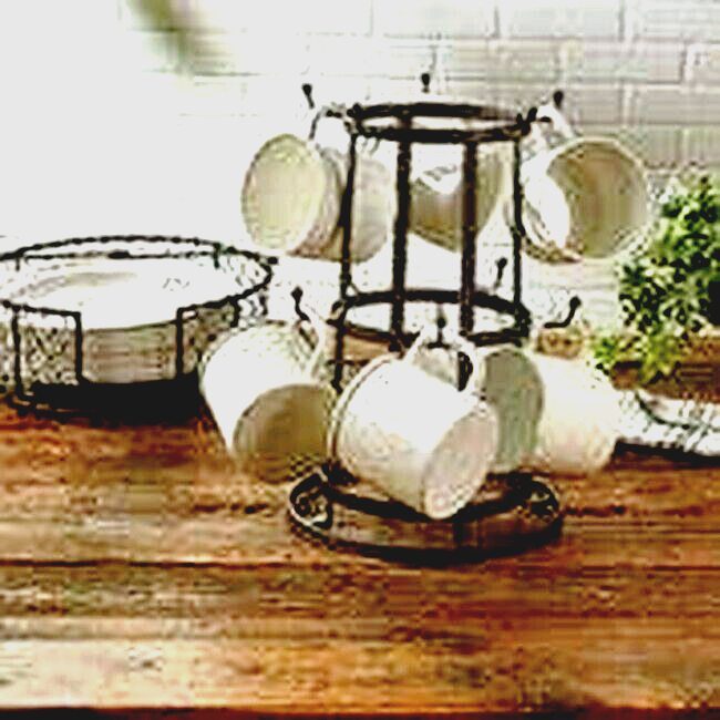 Rustic Metal Mug Rack On Sale Now